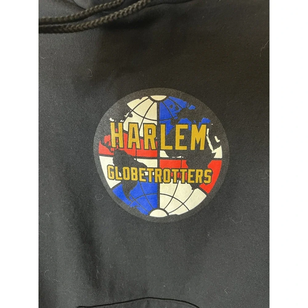 Harlem Globetrotters Champion Black Pullover Hoodie Hooded Sweatshirt Men' Small
